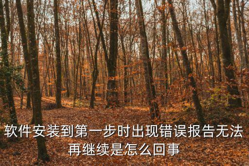 軟件安裝到第一步時出現(xiàn)錯誤報告無法再繼續(xù)是怎么回事