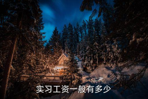 實習工資一般有多少