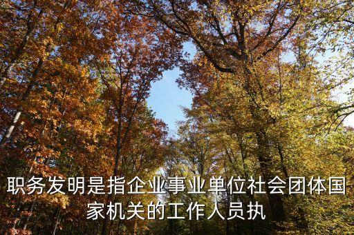 職務(wù)發(fā)明是指企業(yè)事業(yè)單位社會(huì)團(tuán)體國家機(jī)關(guān)的工作人員執(zhí)