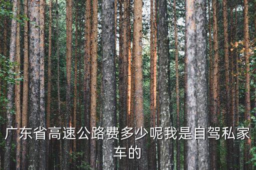 廣東高速收費(fèi)標(biāo)準(zhǔn)，廣東省高速公路費(fèi)多少呢我是自駕私家車的
