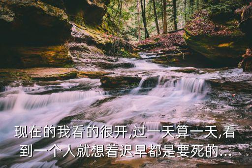 現(xiàn)在的我看的很開,過一天算一天,看到一個人就想著遲早都是要死的...