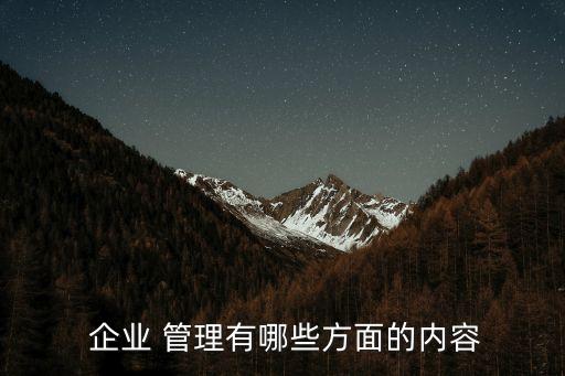  企業(yè) 管理有哪些方面的內(nèi)容