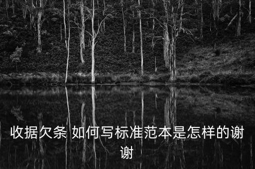 收據(jù)欠條 如何寫標準范本是怎樣的謝謝