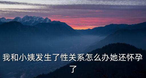 上了阿姨，我和小姨發(fā)生了性關(guān)系怎么辦她還懷孕了