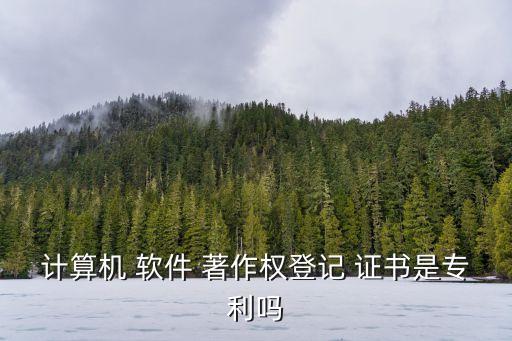 計算機(jī) 軟件 著作權(quán)登記 證書是專利嗎