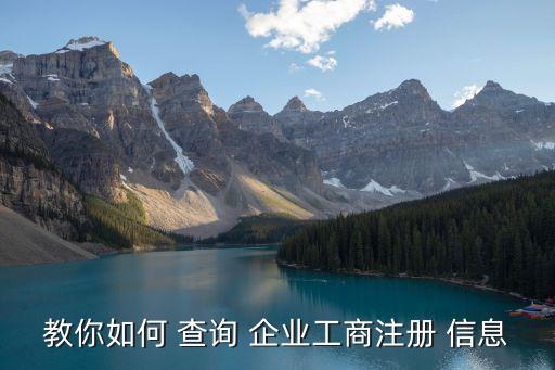 企業(yè)信息怎么查詢,在哪里查企業(yè)信息最準確