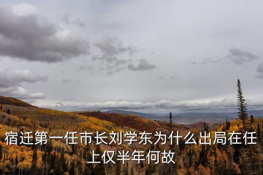 劉學(xué)東，宿遷第一任市長劉學(xué)東為什么出局在任上僅半年何故