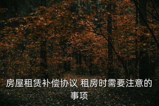 房屋租賃補(bǔ)償協(xié)議 租房時(shí)需要注意的事項(xiàng)