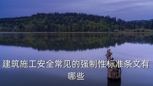 強制性標準，國家建筑強制性標準有哪些