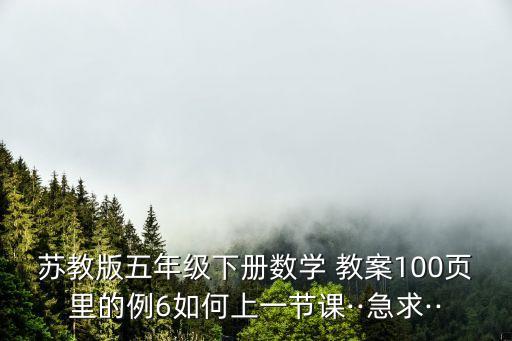 蘇教版五年級下冊數(shù)學(xué) 教案100頁里的例6如何上一節(jié)課··急求··