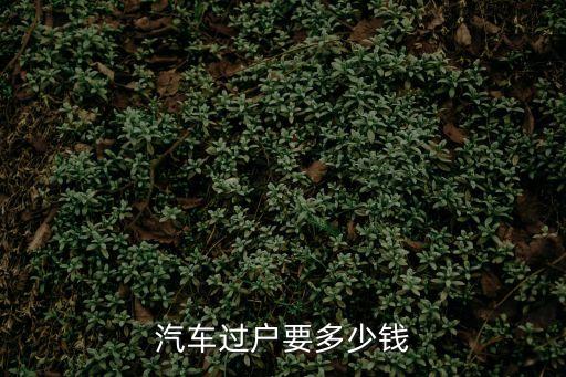 汽車過戶要多少錢