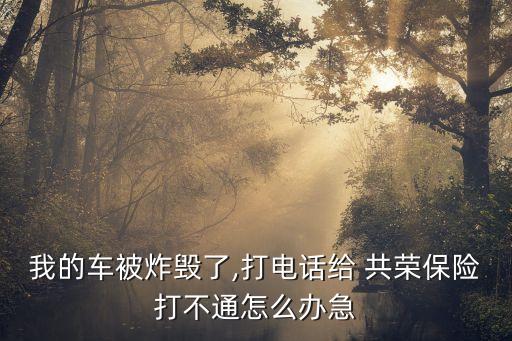 我的車被炸毀了,打電話給 共榮保險打不通怎么辦急