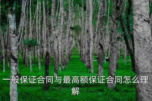 最高額保證，一般保證合同與最高額保證合同怎么理解