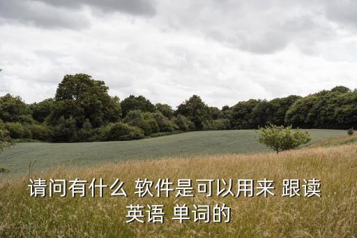 請問有什么 軟件是可以用來 跟讀 英語 單詞的