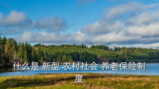 什么是 新型 農(nóng)村社會 養(yǎng)老保險制度