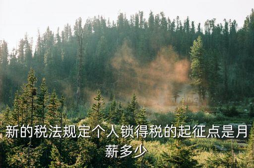 新的稅法規(guī)定個人鎖得稅的起征點是月薪多少