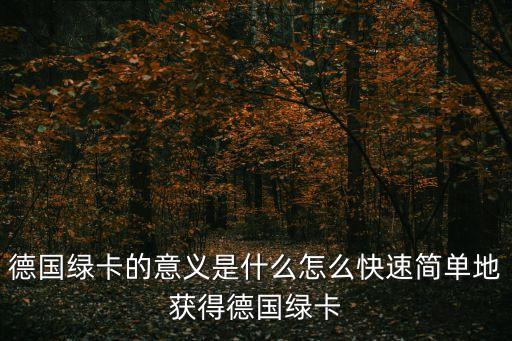 德國綠卡，德國的綠卡百度百科說只提供25年的簽證而已并不提供永居權(quán)這是