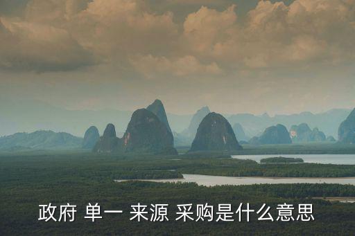 單一來(lái)源采購(gòu)