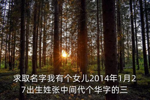 張華芳，求取名字我有個女兒2014年1月27出生姓張中間代個華字的三