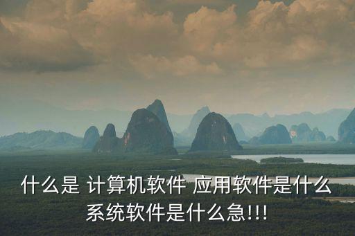 什么是 計(jì)算機(jī)軟件 應(yīng)用軟件是什么系統(tǒng)軟件是什么急!!!