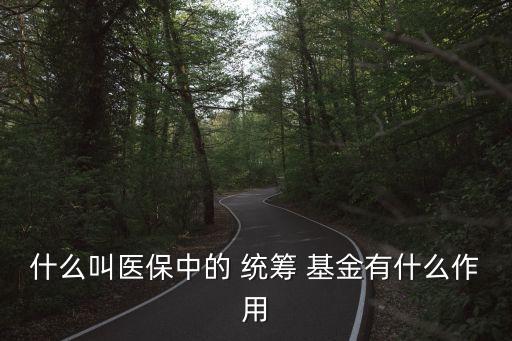什么叫醫(yī)保中的 統(tǒng)籌 基金有什么作用