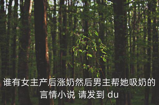 男人吃奶小說，誰有女主產(chǎn)后漲奶然后男主幫她吸奶的言情小說 請發(fā)到 du