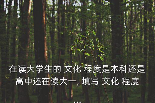 在讀大學(xué)生的 文化 程度是本科還是高中還在讀大一, 填寫 文化 程度...
