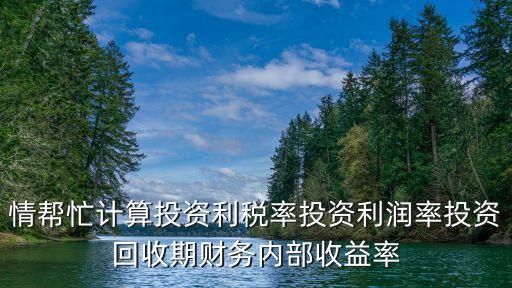 情幫忙計算投資利稅率投資利潤率投資回收期財務內(nèi)部收益率