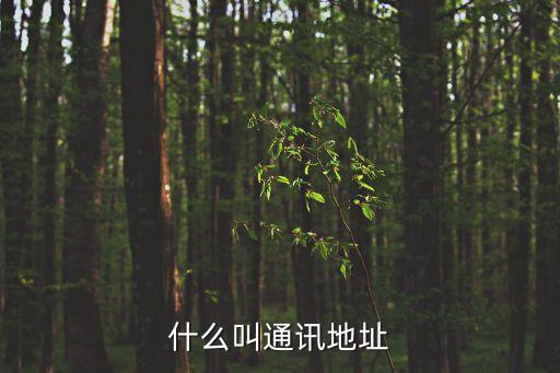 什么叫通訊地址