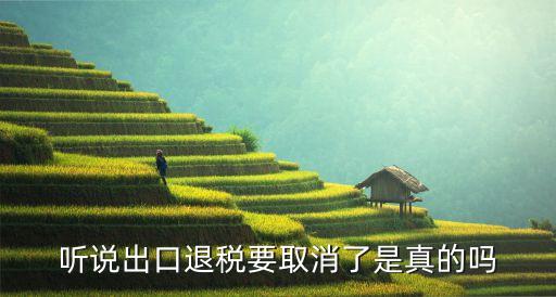 聽說出口退稅要取消了是真的嗎