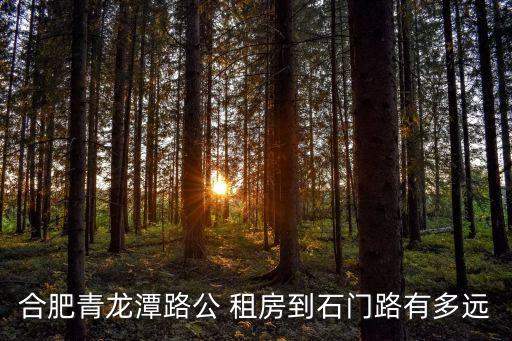 合肥青龍?zhí)堵饭?租房到石門路有多遠(yuǎn)