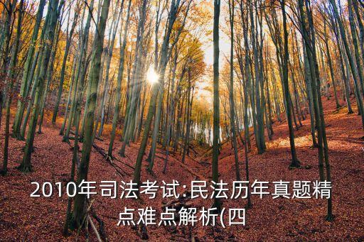 2010年司法考試:民法歷年真題精點(diǎn)難點(diǎn)解析(四