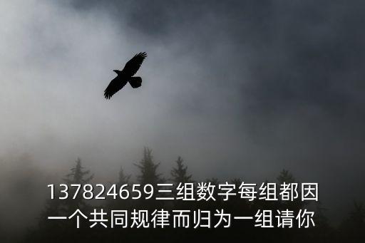 137824659三組數(shù)字每組都因一個共同規(guī)律而歸為一組請你