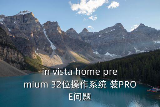 in vista home premium 32位操作系統(tǒng) 裝PROE問題