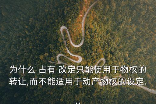 為什么 占有 改定只能使用于物權(quán)的轉(zhuǎn)讓,而不能適用于動產(chǎn)物權(quán)的設(shè)定...