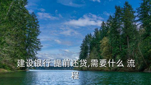  建設(shè)銀行 提前還貸,需要什么 流程