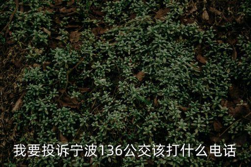 我要投訴，我要投訴寧波136公交該打什么電話