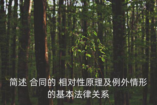 合同相對性法條,買賣合同的相對性原則法條