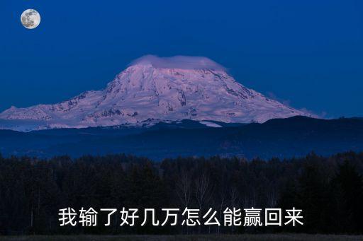 輸了錢怎么贏回來，我輸了好幾萬怎么能贏回來