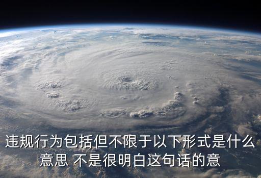 違規(guī)行為包括但不限于以下形式是什么意思 不是很明白這句話的意