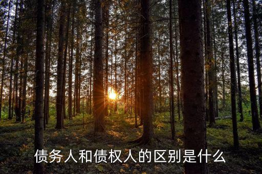債權(quán)人和債務(wù)人的區(qū)別，債權(quán)人和債務(wù)人有什么不同