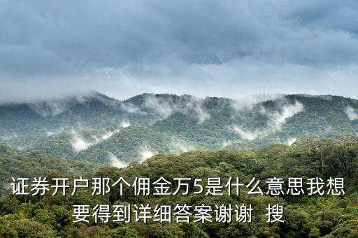 證券開，證券開戶那個(gè)傭金萬5是什么意思我想要得到詳細(xì)答案謝謝  搜