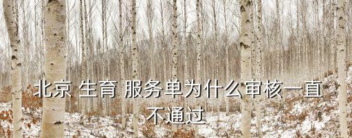  北京 生育 服務(wù)單為什么審核一直不通過(guò)