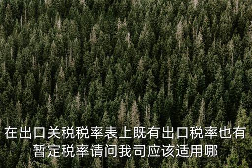 暫定稅率，存有進口暫定稅率什么意思