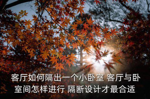  客廳如何隔出一個小臥室 客廳與臥室間怎樣進行 隔斷設計才最合適