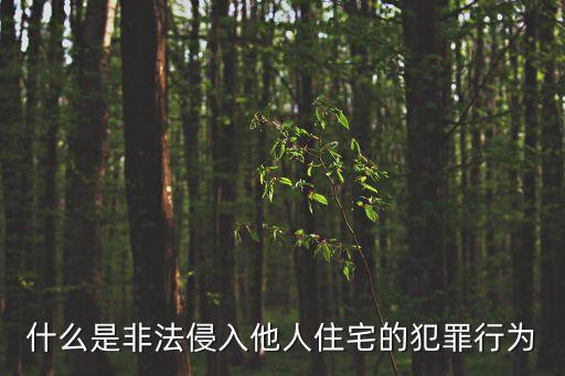 什么是非法侵入他人住宅的犯罪行為