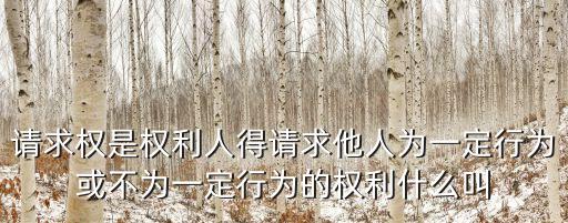 請(qǐng)求權(quán)是權(quán)利人得請(qǐng)求他人為一定行為或不為一定行為的權(quán)利什么叫