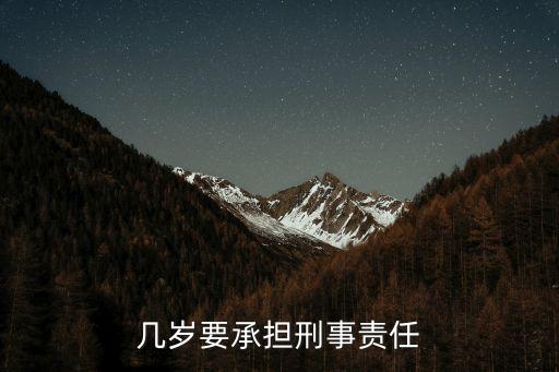 幾歲要承擔(dān)刑事責(zé)任