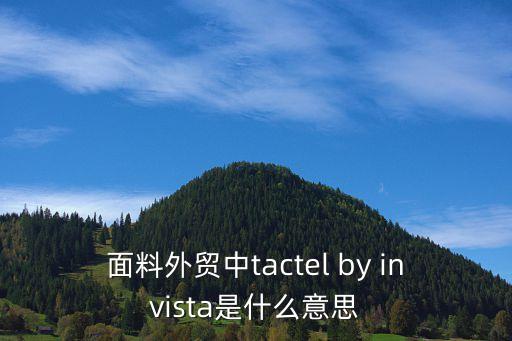 面料外貿(mào)中tactel by invista是什么意思