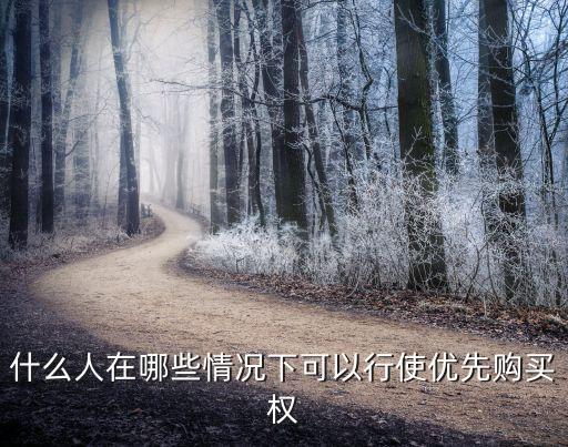 優(yōu)先購買權(quán)，什么人在哪些情況下可以行使優(yōu)先購買權(quán)